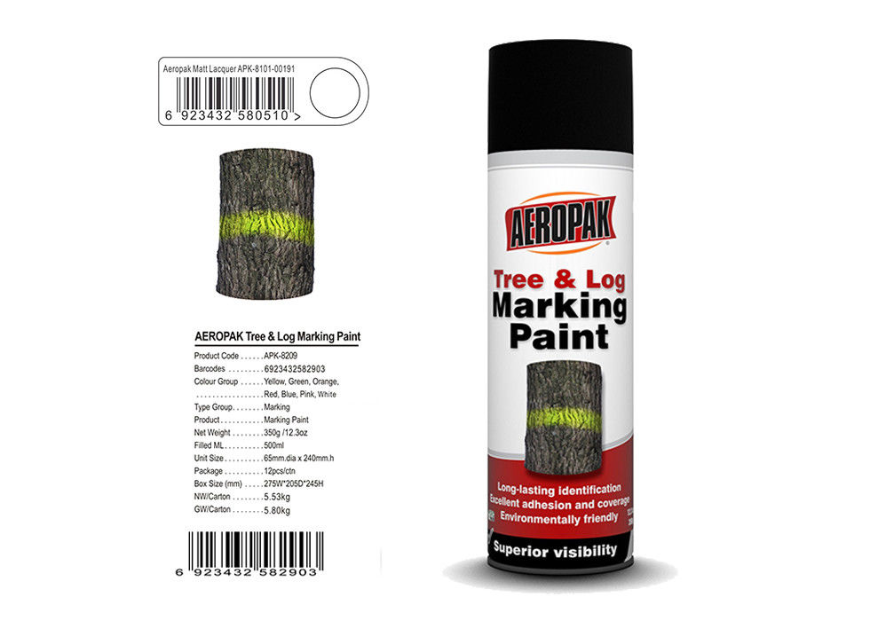 Low Smell Marking Spray Paint , Tree Marking Paint Matt Lacquer For Plywood