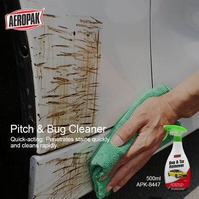 Aeropak 500ml Plastic Bottle Car Tar & Bug Remover Spray for Clean Car Body & External Wash Asphalt Cleaner 3 Year Expiration