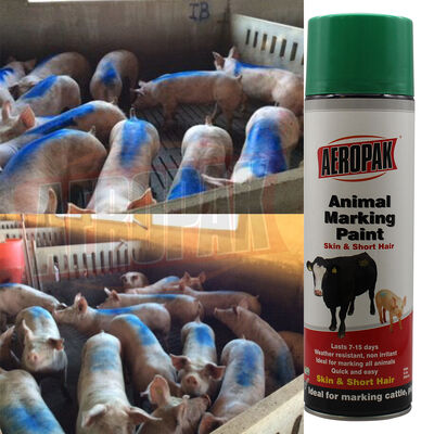 AEROPAK OEM Aerosol 500ml Wholesale Price Animal Marking Spray Paint Acrylic-based with Different Colors for Skin & Short Hair