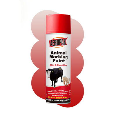 AEROPAK OEM 에어로졸 500ml 도매 가격 동물 표시 스프레이 페인트 피부 및 짧은 머리카락을위한 다양한 색상의 아크릴 기반